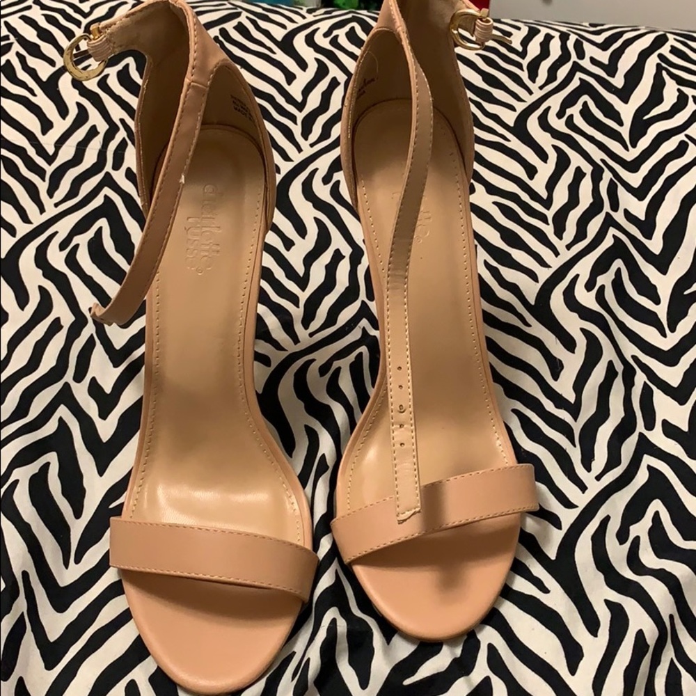 Tan high heels